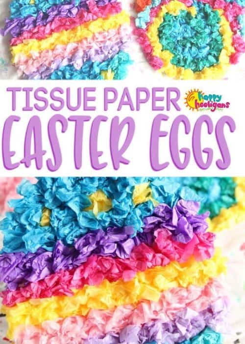 CRUMBLED TISSUE PAPER EASTER CRAFT