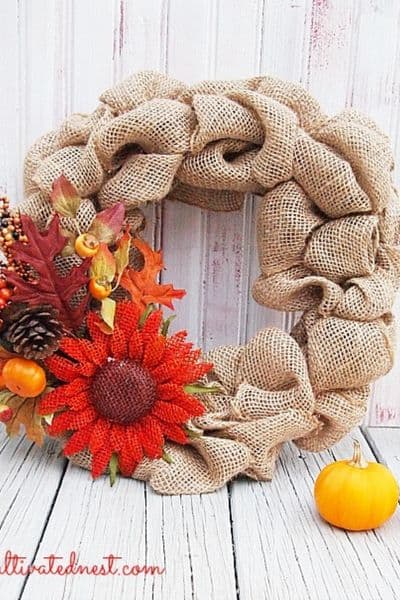 Create a fall-themed wreath for your front door!