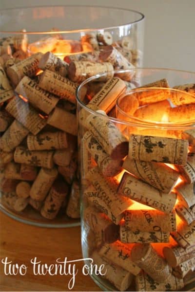 Wine cork candle holder