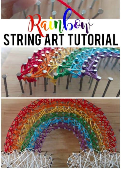 Rainbow String Art Pattern