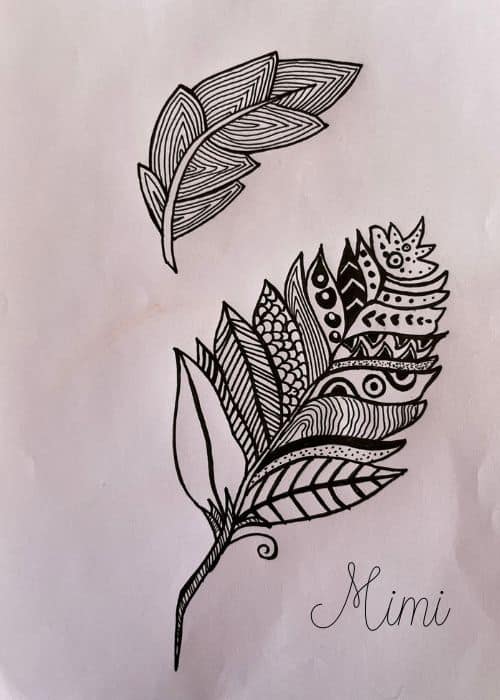 feather doodles