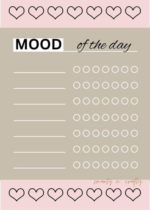 mood tracking worksheet