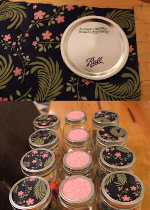 Fabric-covered storage jars or containers