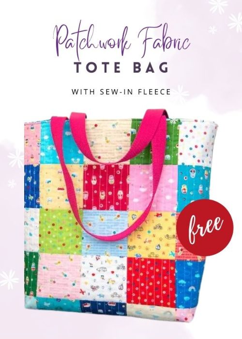 Fabric patchwork tote bags or pouches