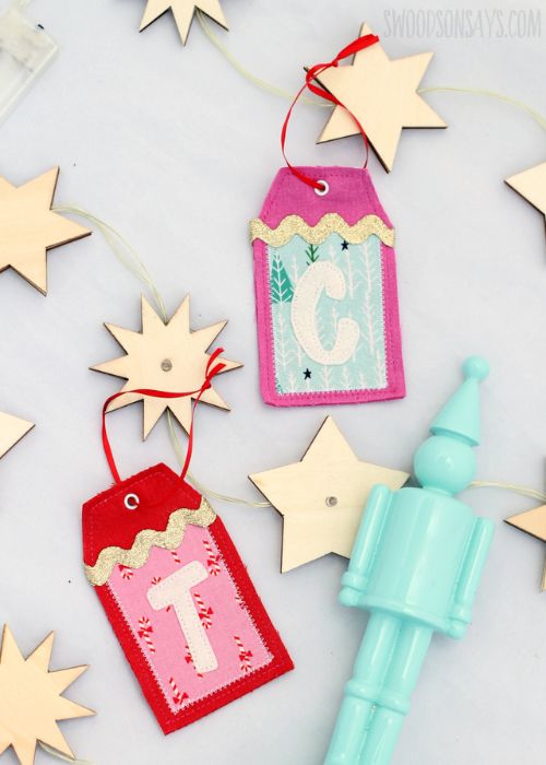 Leftover Fabric scrap gift tags
