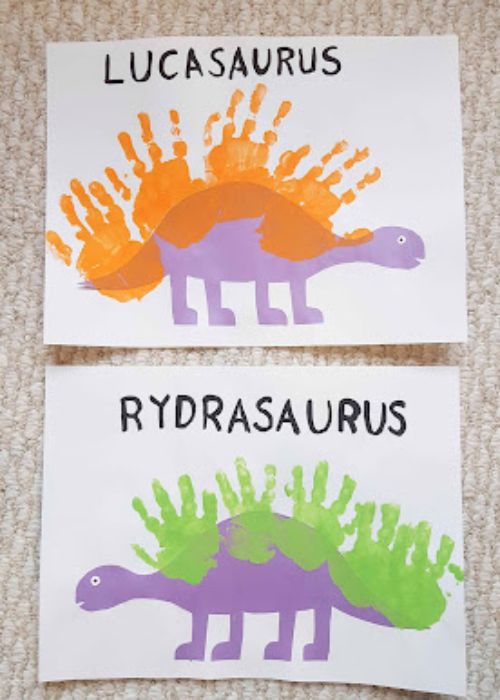 Dinosaur Handprint Art