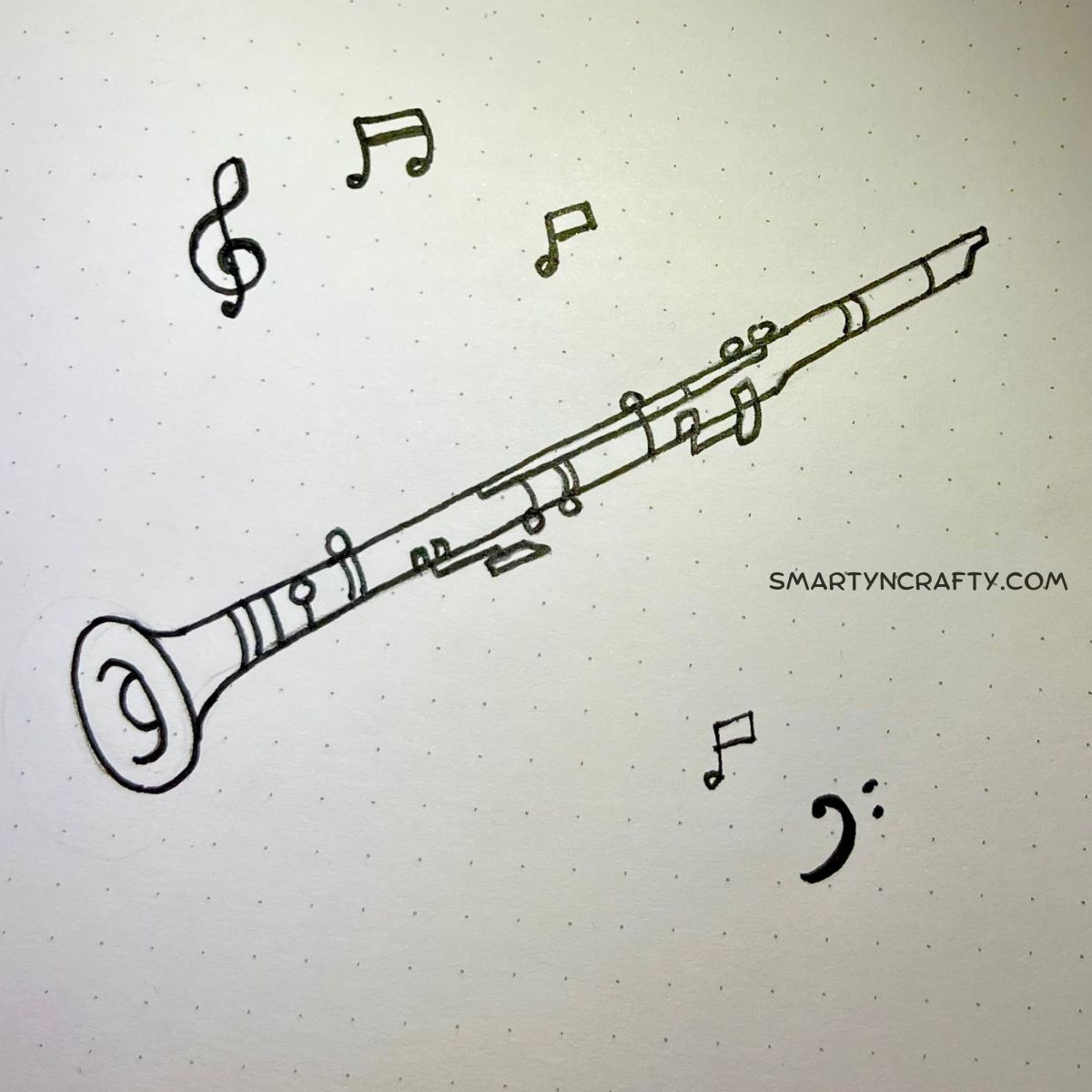 how to draw a clarinet