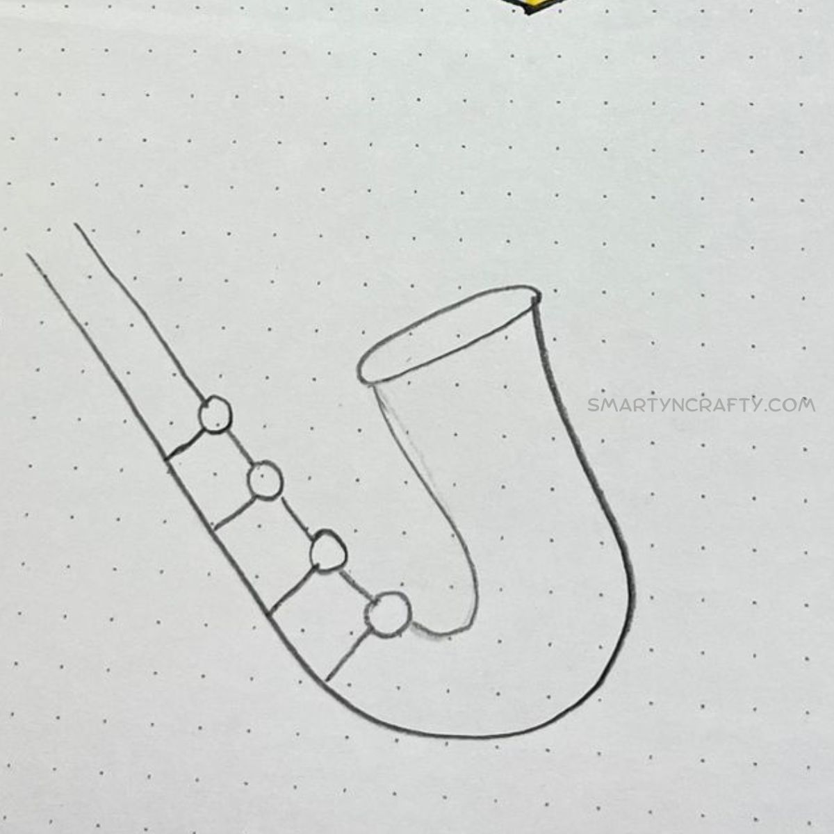 how to draw a saxophone