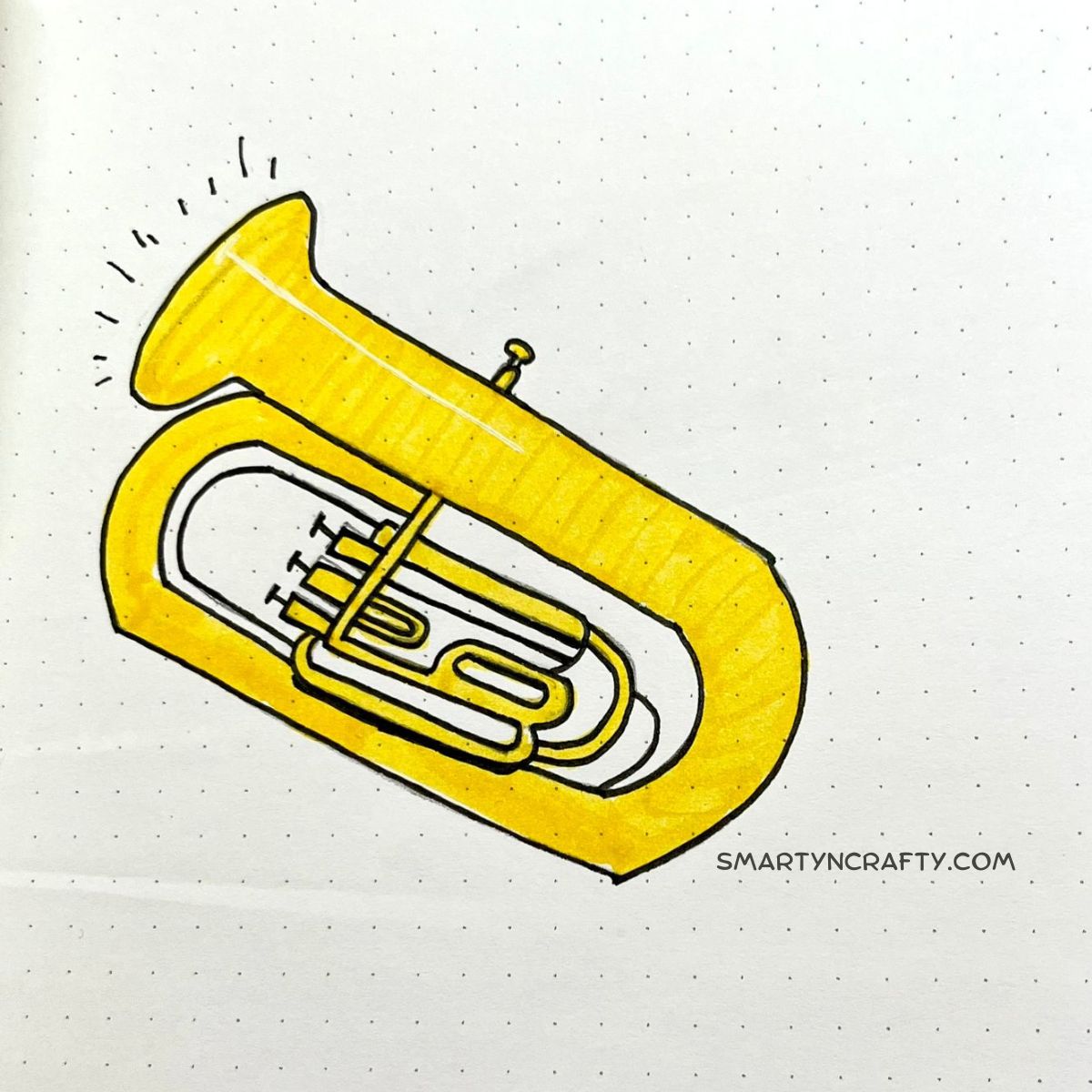 how to draw a tuba 