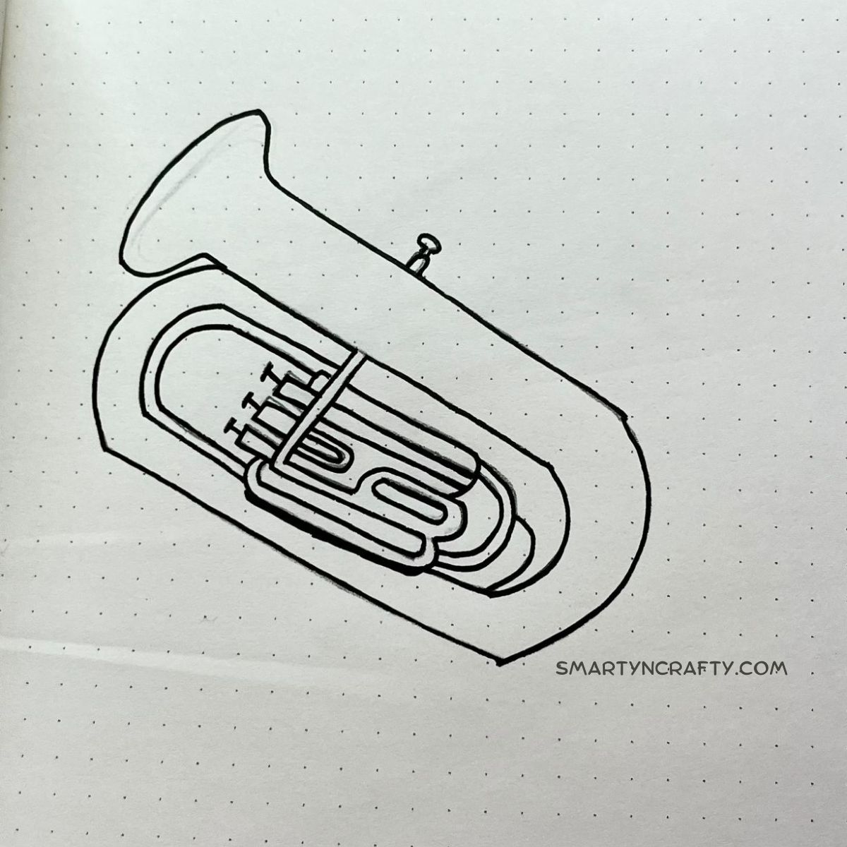 how to draw a tuba 